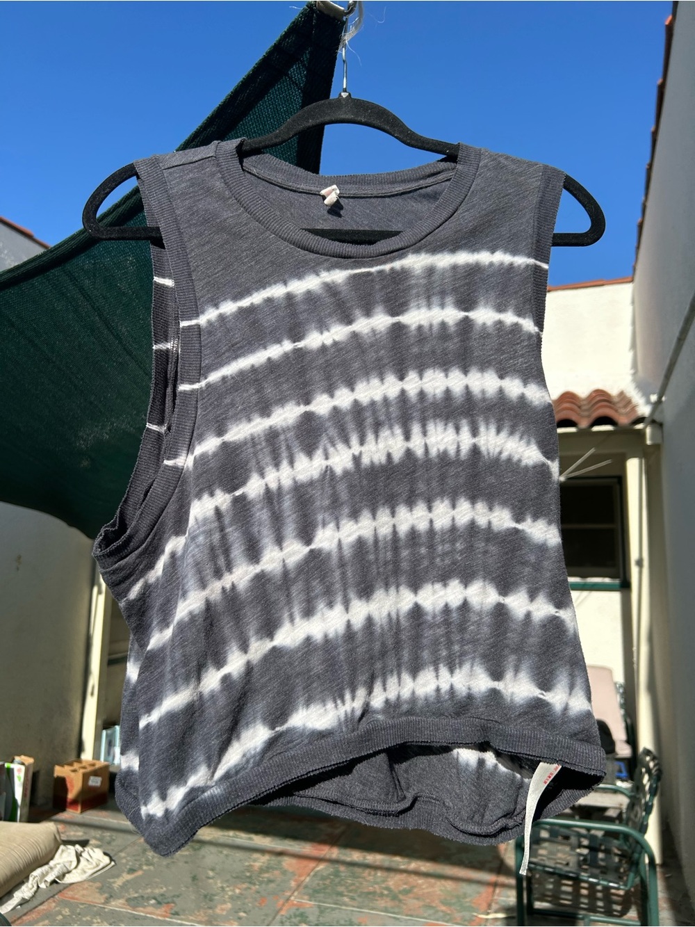 Free people movement Women's Black & White Tie-Dye Sleeveless love Tank Top